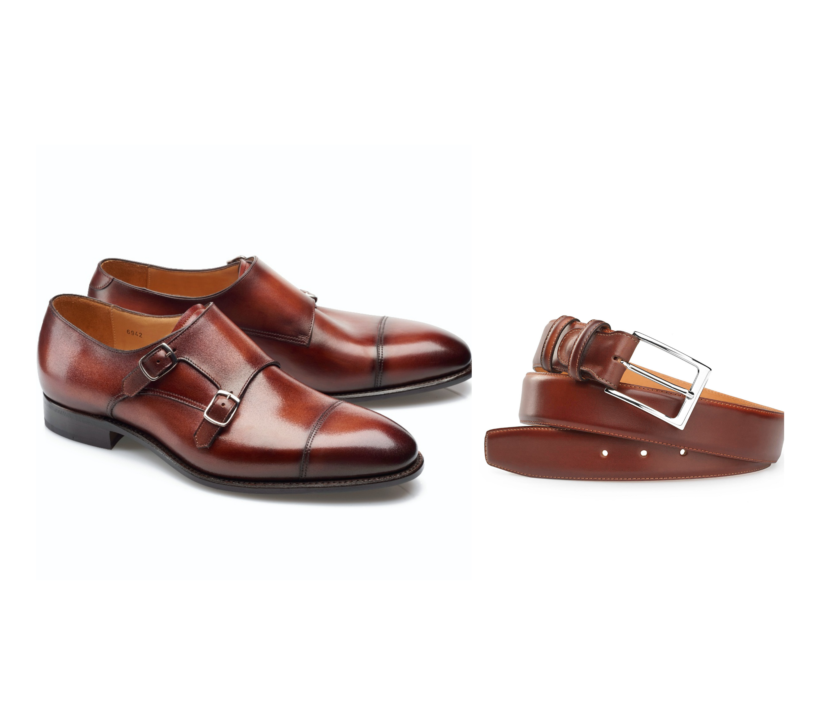 Double Buckle Shoes - Leather - PM Andrew Wine Shadow